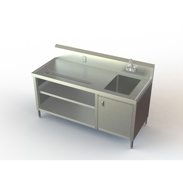Premium Beverage Cabinet W/ Sink On Right Side, 30" W X 48" L-R
